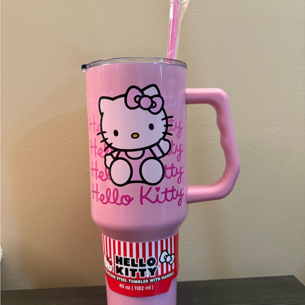 Hello Kitty Pink Tumbler with Straw